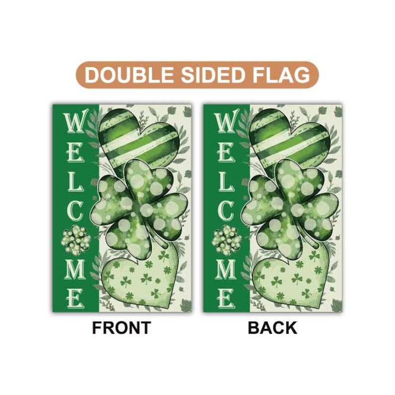 St Patrick's Day Garden Flag, 12x18 Inch Double Sided, Irish Shamrock Yard Decorations, Clover Lucky Welcome Flag, Shamrocks Holiday Flag