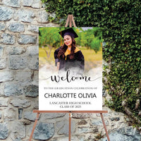 Personalized Graduation Welcome Sign, Custom Class of 2025 Party Sign with Photo, Graduation 2025 Decor, Congrats Grad Sign, Senior 25 Party