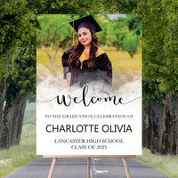 Personalized Graduation Welcome Sign, Custom Class of 2025 Party Sign with Photo, Graduation 2025 Decor, Congrats Grad Sign, Senior 25 Party