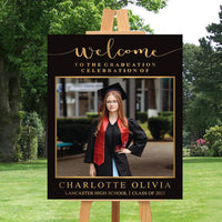 Personalized Graduation Welcome Sign, Custom Class of 2025 Party Sign with Photo, Graduation 2025 Decor, Congrats Grad Sign, Senior 25 Party