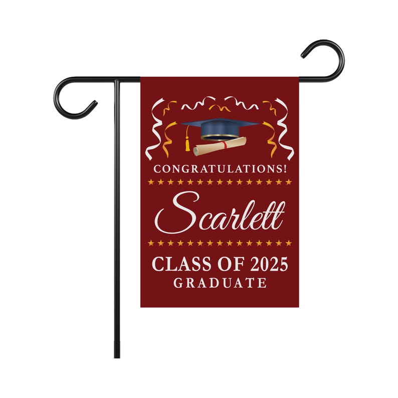 Personalized College Graduation Garden Flag, Double Sided Custom School, University Logo, Class of 2025 Yard Sign, Graduate Celebration Flag