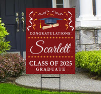 Personalized College Graduation Yard Sign 2025, College Logo Sign, Custom Graduate School College University Yard Sign with Metal H-Stake