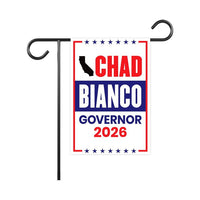 Chad Bianco For California Governor 2026 Garden Flag, Double Sided, 2026 Governor Flag, Elections Flag, Race Red White & Blue Flag