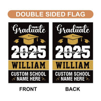 Personalized Graduation Garden Flag, Double Sided, Custom Name & School, Outdoor Graduation Decoration 2025 Yard Sign, Class of 2025 Flag