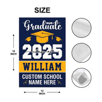 Personalized Graduation Garden Flag, Double Sided, Custom Name & School, Outdoor Graduation Decoration 2025 Yard Sign, Class of 2025 Flag