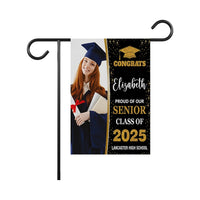 Personalized Graduation Garden Flag with Photo, Double Sided, Custom Name & School, Graduation Decoration 2025 Yard Sign, Class of 2025 Flag