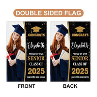 Personalized Graduation Garden Flag with Photo, Double Sided, Custom Name & School, Graduation Decoration 2025 Yard Sign, Class of 2025 Flag