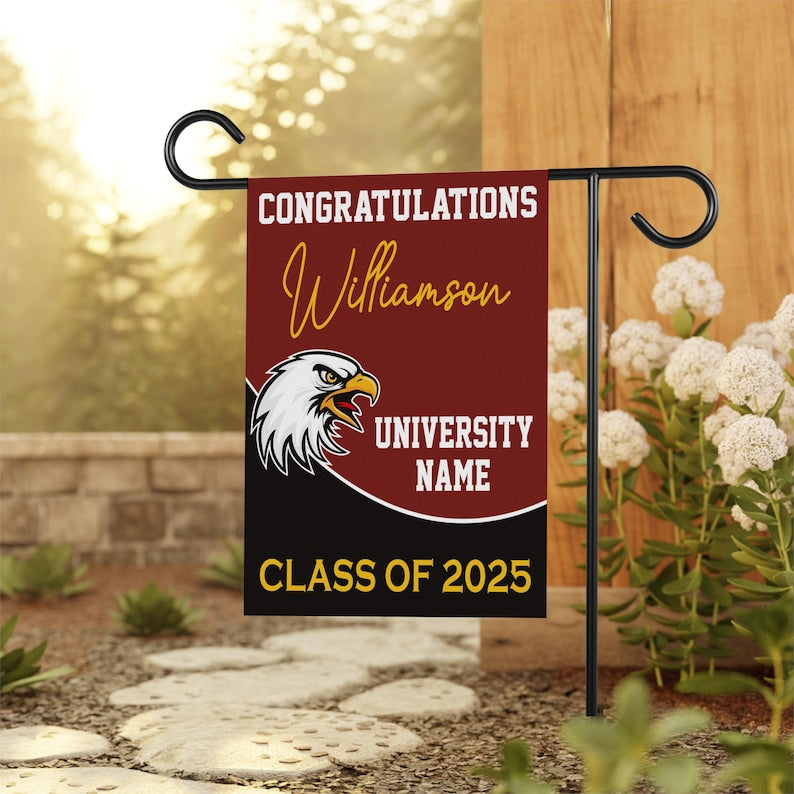 Personalized Graduation 2025 Garden Flag, Double Sided, Custom College Bound, Outdoor Graduation Decoration Yard Sign, Class of 2025 Flag