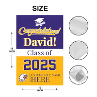 Personalized College Graduation Garden Flag, Double Sided Custom School, University Logo, Class of 2025 Yard Sign, Graduate Celebration Flag