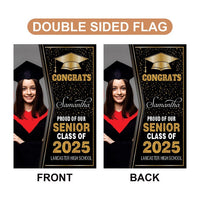 Personalized Graduation Garden Flag with Photo, Double Sided, Custom Name & School, Graduation Decoration 2025 Yard Sign, Class of 2025 Flag