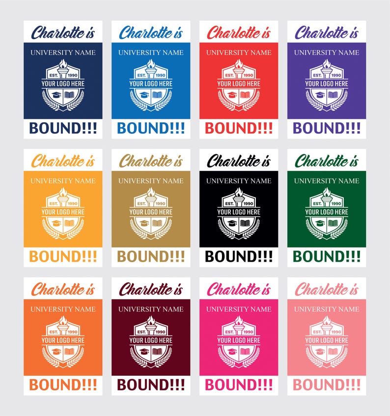 Personalized College Bound Garden Flag, Double Sided Custom University, College Logo, Class of 2024 Flag, School Graduation 2025 Yard Sign