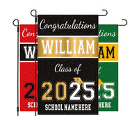 Personalized Graduation Garden Flag, Double Sided, Custom Name & School, Outdoor Graduation Decoration 2025 Yard Sign, Class of 2025 Flag