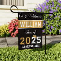 Personalized Graduation Garden Flag, Double Sided, Custom Name & School, Outdoor Graduation Decoration 2025 Yard Sign, Class of 2025 Flag