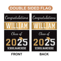 Personalized Graduation Garden Flag, Double Sided, Custom Name & School, Outdoor Graduation Decoration 2025 Yard Sign, Class of 2025 Flag