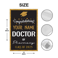 Personalized Doctor of Pharmacy Graduation Garden Flag, Double Sided, Custom Graduate 2025, Class of 2025 Yard Sign, Graduation 2025 Flag