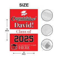 Personalized College Graduation Garden Flag, Double Sided Custom School, University Logo, Class of 2025 Yard Sign, Graduate Celebration Flag