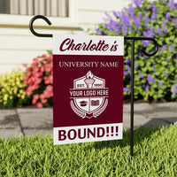 Personalized College Bound Garden Flag, Double Sided, Custom Photo & College Logo, Class of 2025 Yard Sign, Graduation 2025 University Flag