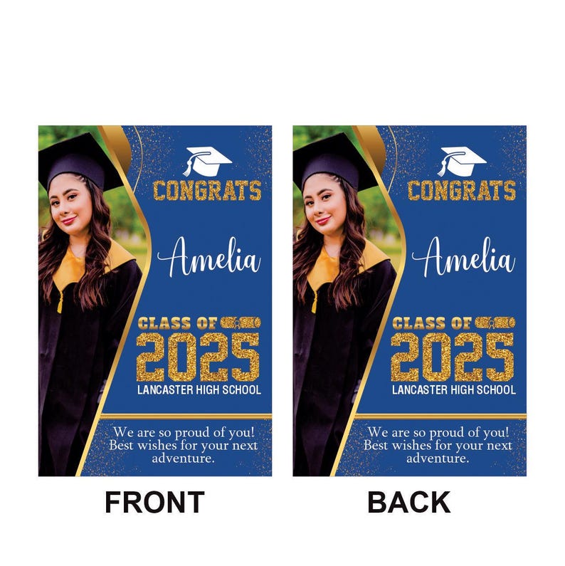 Personalized Graduation Garden Flag with Photo, Double Sided, Custom Name & School, Graduation Decoration 2025 Yard Sign, Class of 2025 Flag