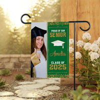 Personalized Graduation Garden Flag with Photo, Double Sided, Custom Name & School, Senior Graduation 2025 Yard Sign, Class of 2025 Flag