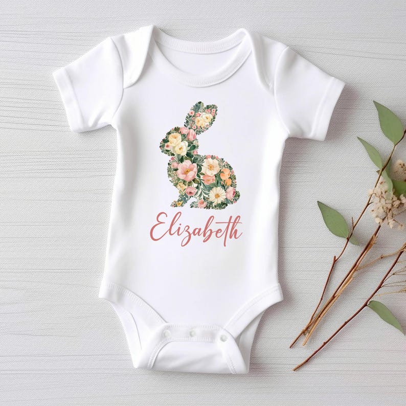 Girls Easter Baby Bodysuit, Baby Shirt, Toddler Sweatshirt - Personalized Spring Outfit