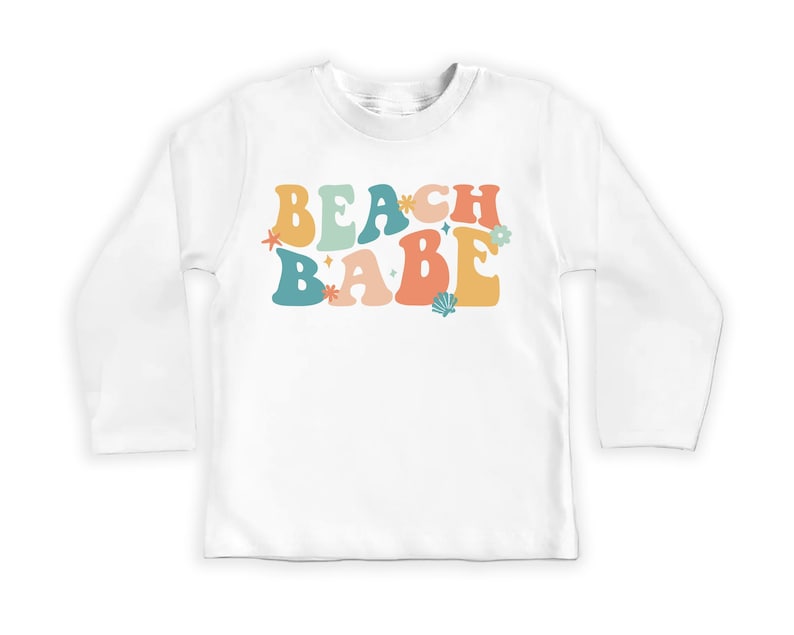 Beach Babe Baby Bodysuit, Baby Shirt, Toddler Sweatshirt - Retro Summer Outfit