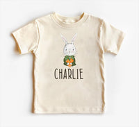 Personalized Name Bunny Boys Baby Bodysuit, Baby Shirt, Toddler Sweatshirt - Custom Easter Rabbit Gift