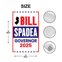 Bill Spadea For New Jersey Governor 2025 Garden Flag, Double Sided, 2025 Governor Flag, Elections Flag, Race Red White & Blue Flag