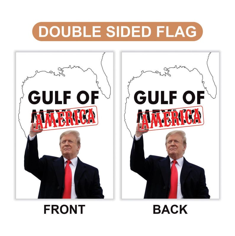 Gulf of America Garden Flag, 12x18 Inch Double Sided, Trump Won Get Over It Lawn Flag, 45 47 President Donald Trump Flag, Trump Won Flag