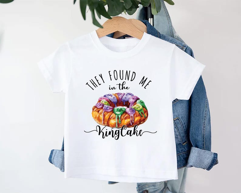 They Found Me in the King Cake Baby Shirt, Minimalist Baby Shower Gift