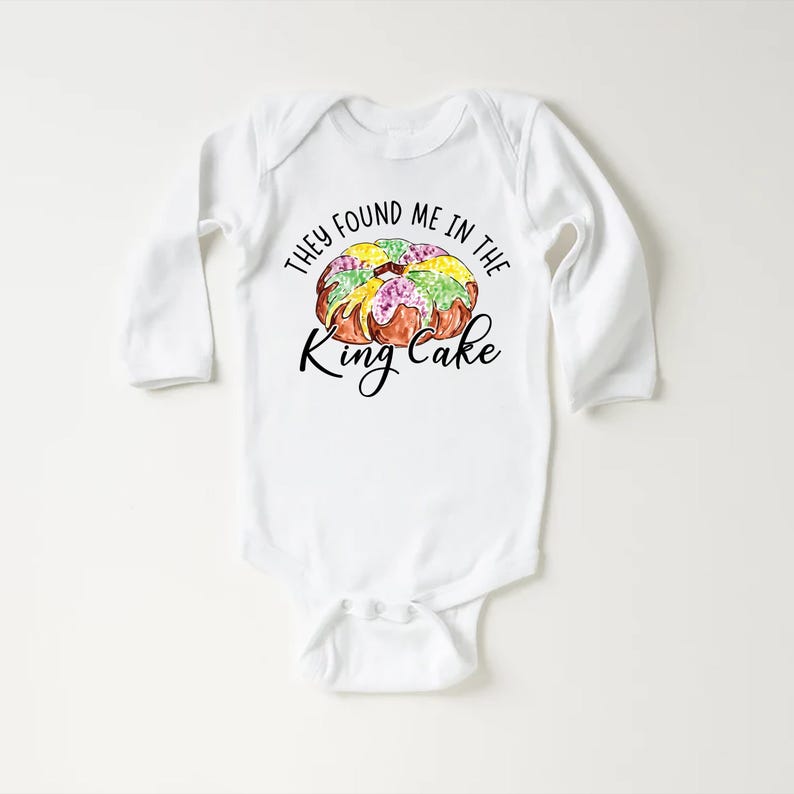 They Found Me in the King Cake Baby Shirt, Minimalist Baby Shower Gift