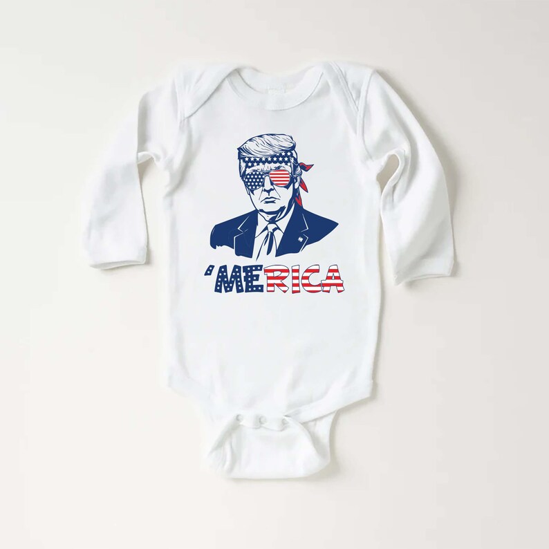 Trump Merica Baby Shirt, Patriotic USA Election Gift