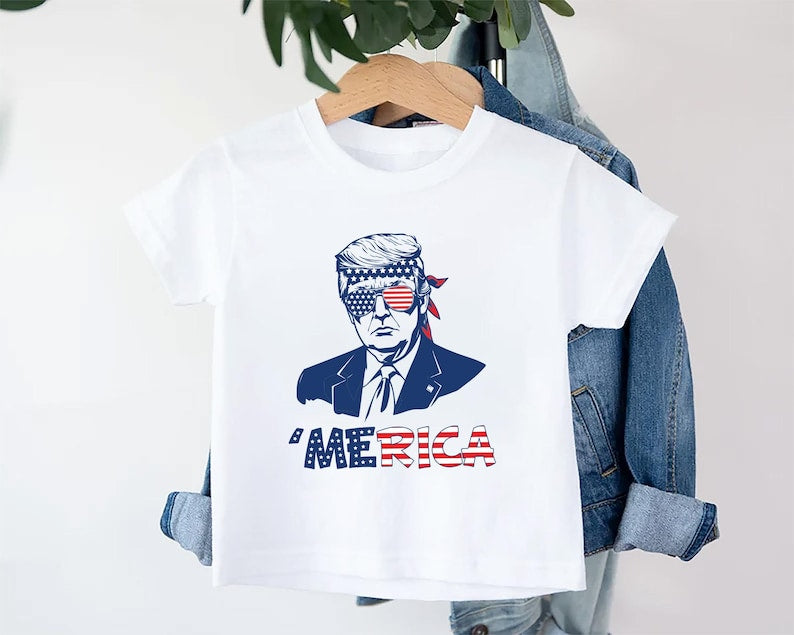 Trump Merica Baby Shirt, Patriotic USA Election Gift