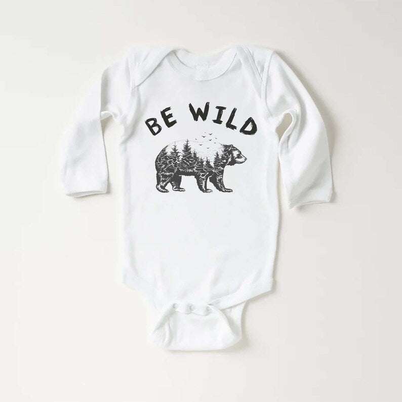 Be Wild Baby Shirt, Outdoor Camping Baby Clothes