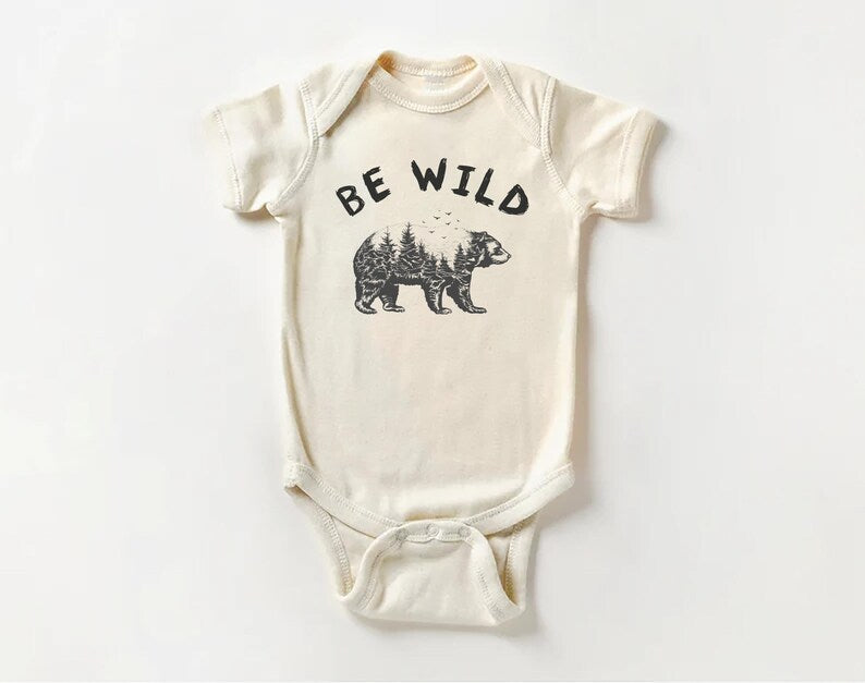 Be Wild Baby Shirt, Outdoor Camping Baby Clothes