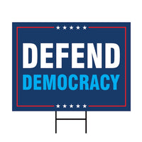 Defend Democracy Yard Sign - Resist Hate Lawn Sign, Anti-Trump Sign, Resist Racism, Resist Fascism Yard Sign with Metal H-Stake