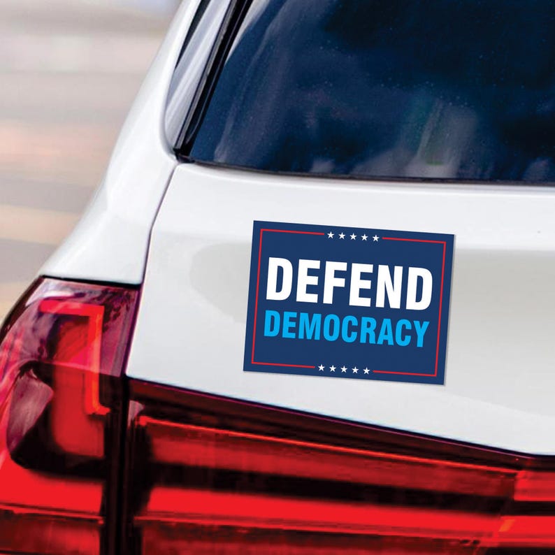 Defend Democracy Magnet, Resist Hate Magnet, Anti-Trump, Resist Racism Car Magnet, Resist Fascism Vehicle Magnet