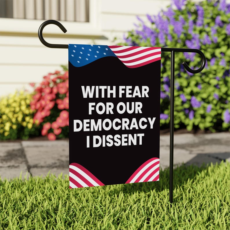 I Dissent Garden Flag, 12x18 Inch Double Sided, Resist Hate Flag, Anti-Trump Flag, Resist Racism Flag, Resist Fascism Flag