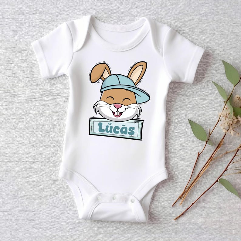 Custom Name Easter Baby Bodysuit, Baby Shirt, Toddler Sweatshirt - Personalized Bunny Outfit