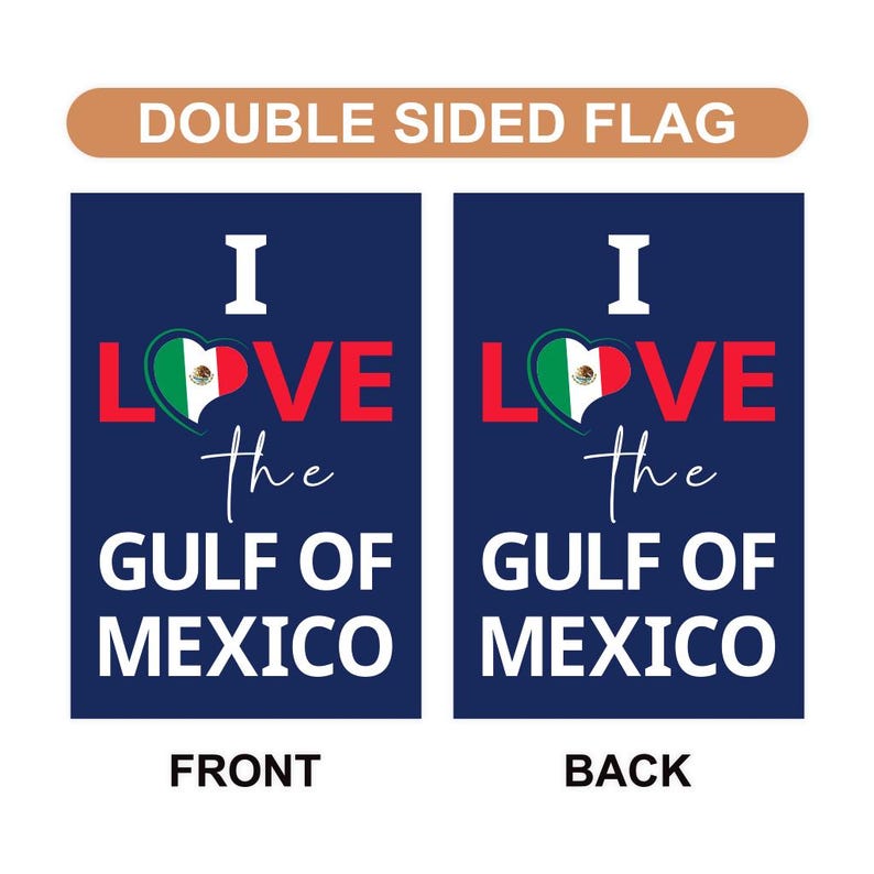 I Love the Gulf of Mexico, Subtle FDT Garden Flag, 12x18 Inch Double Sided, Resist Hate, Anti-Trump, Resist Racism Flag, Resist Fascism Flag