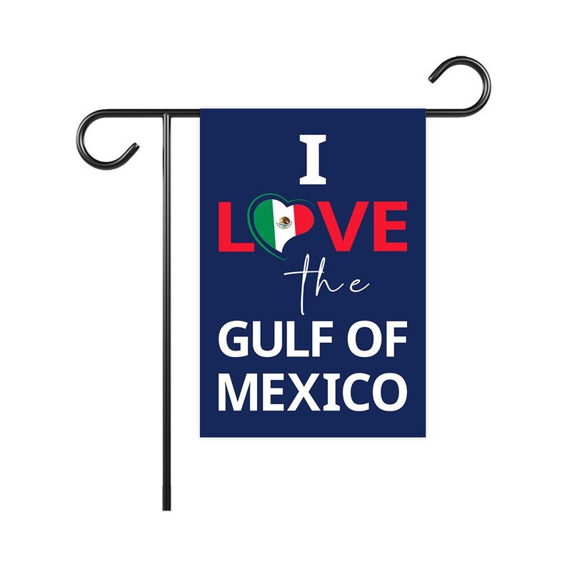 I Love the Gulf of Mexico, Subtle FDT Garden Flag, 12x18 Inch Double Sided, Resist Hate, Anti-Trump, Resist Racism Flag, Resist Fascism Flag