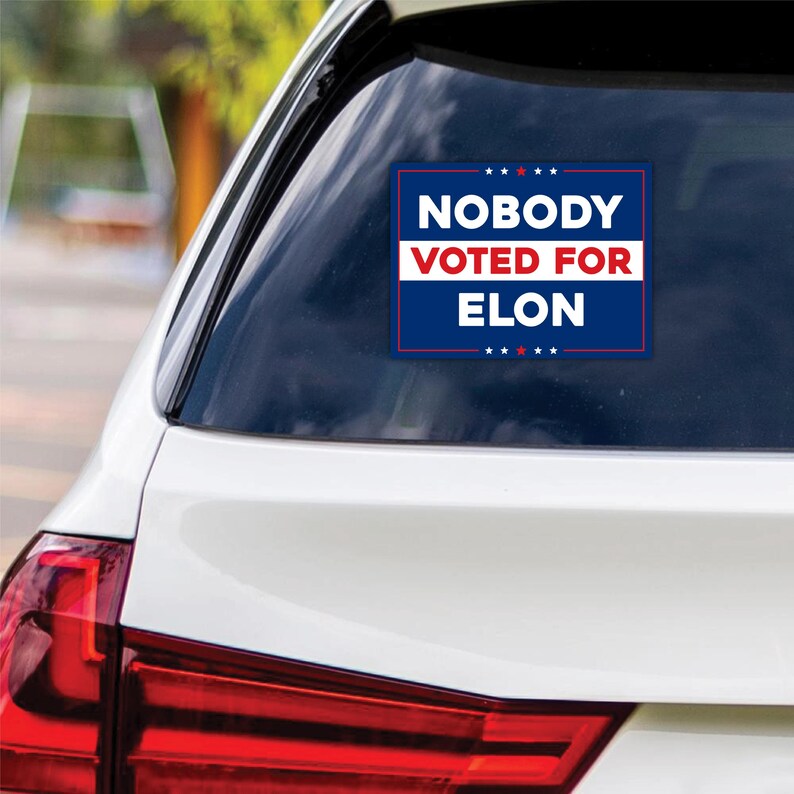 Nobody Voted for Elon Vinyl Sticker, Resist Hate Decal, Anti-Trump, Resist Racism Sticker, Resist Fascism Car Bumper Sticker