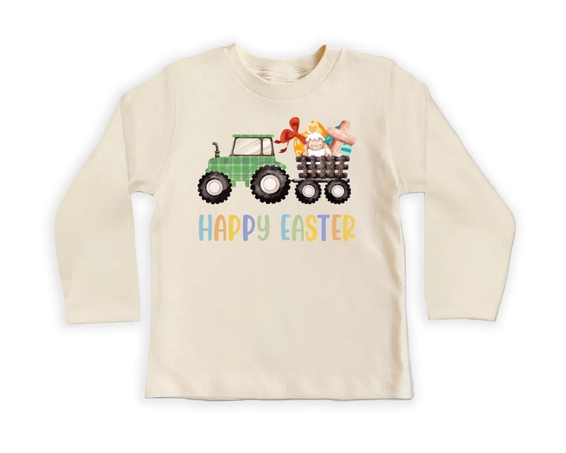 Tractor Easter Egg Hunt Baby Bodysuit, Baby Shirt, Toddler Sweatshirt - Easter Outfit, Basket Stuffer, Christian Easter Gift for Kids