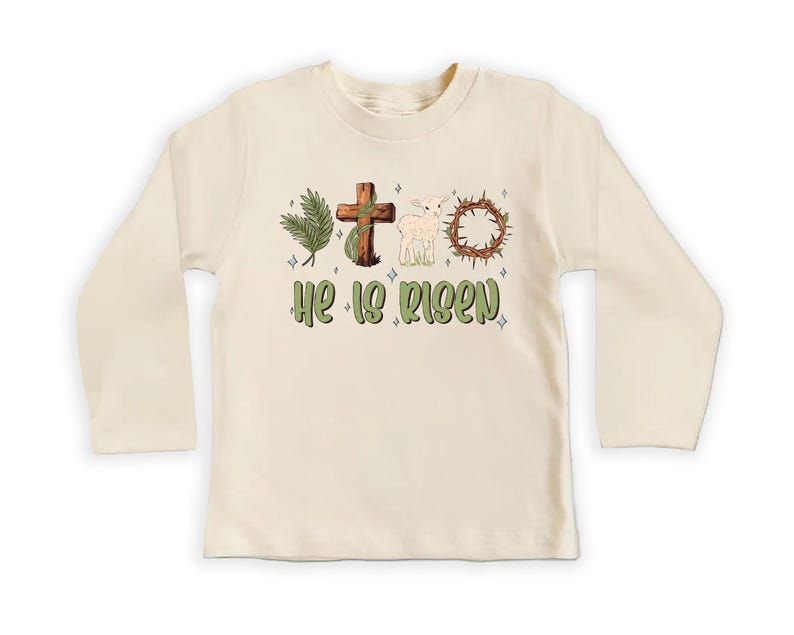 He Is Risen Thorn Crown Baby Bodysuit, Baby Shirt, Toddler Sweatshirt, Christian Easter Outfit, Jesus Resurrection Gift, Faith-Based Shirt