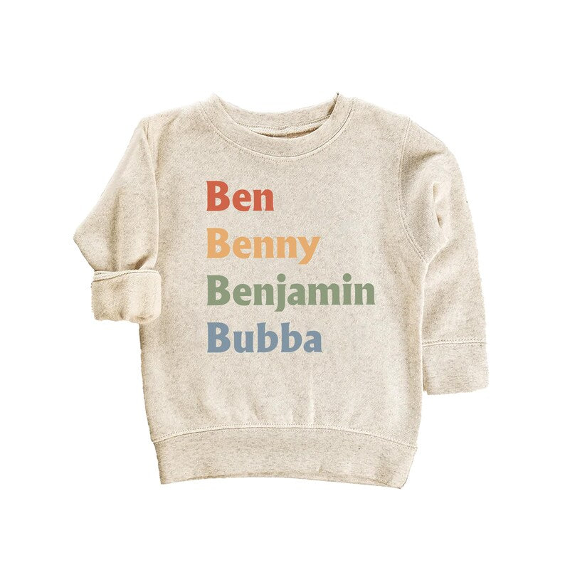 Boy Nickname Baby Sweatshirt, Cute Vintage Baby Clothes