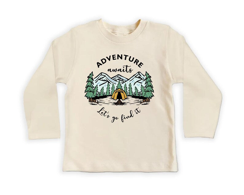 Adventure Awaits Let's Go Find It Baby Sweatshirt, Camping Nature Explore Gift