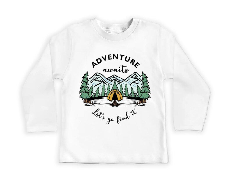 Adventure Awaits Let's Go Find It Baby Sweatshirt, Camping Nature Explore Gift