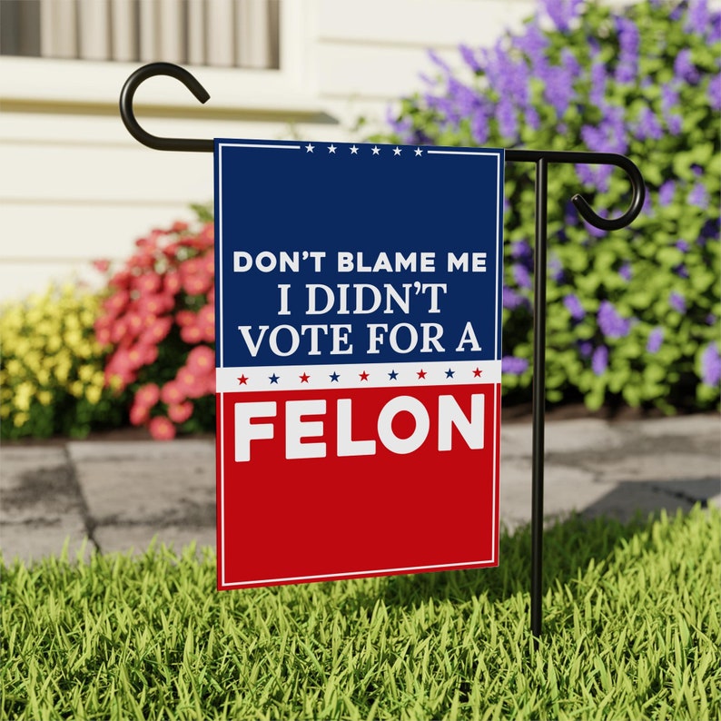 Don't Blame Me I Didn't Vote for A Felon Garden Flag, Double Sided, Resist Hate, Anti-Trump, Resist Racism, Resist Fascism Flag