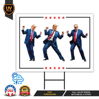 Trump Dance Yard Sign - Funny Trump Dancing Garden Sign, Trump MAGA Lawn Sign, Trump Lover Gift, Donald Trump Yard Sign with Metal H-Stake