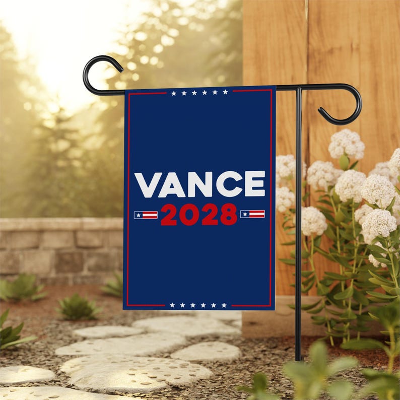 JD Vance 2028 Garden Flag, 12x18 Inch Double Sided, JD Vance Lawn Flag, 45 47 President Donald Trump Flag, Trump Won Get Over It Flag