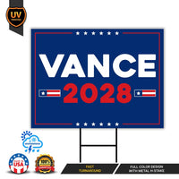 JD Vance 2028 Yard Sign - Trump Won Get Over It Sign, Trump 45-47 Make America Great Again Sign, Donald Trump Yard Sign with Metal H-Stake